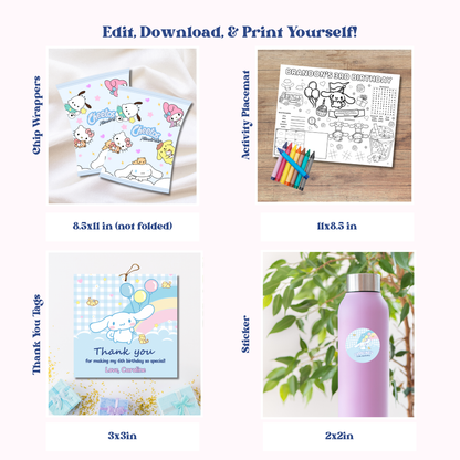 Cinnamoroll Birthday Party Bundle | Instant Download | Print at Home