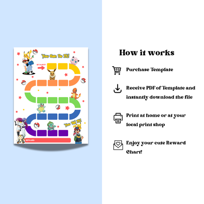 Pokemon Reward Chart Instant Download