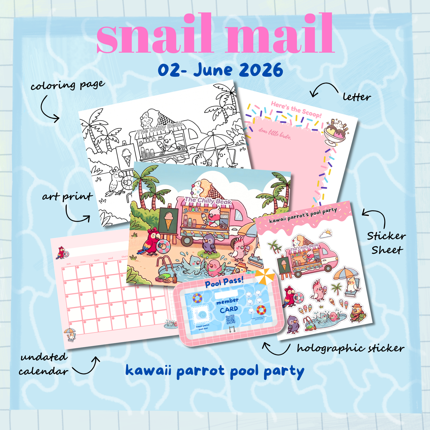 Kawaii Parrot Mail Club: June Bundle