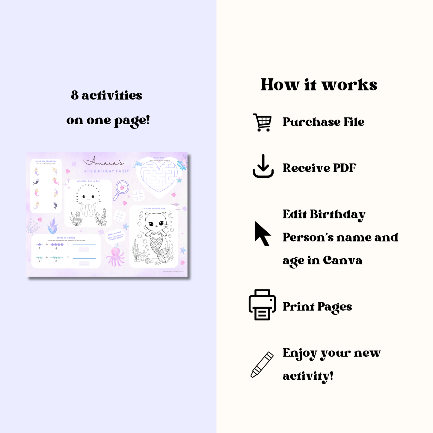 Mercat Birthday Activity Placemat In Color