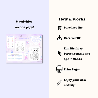 Mercat Birthday Activity Placemat In Color