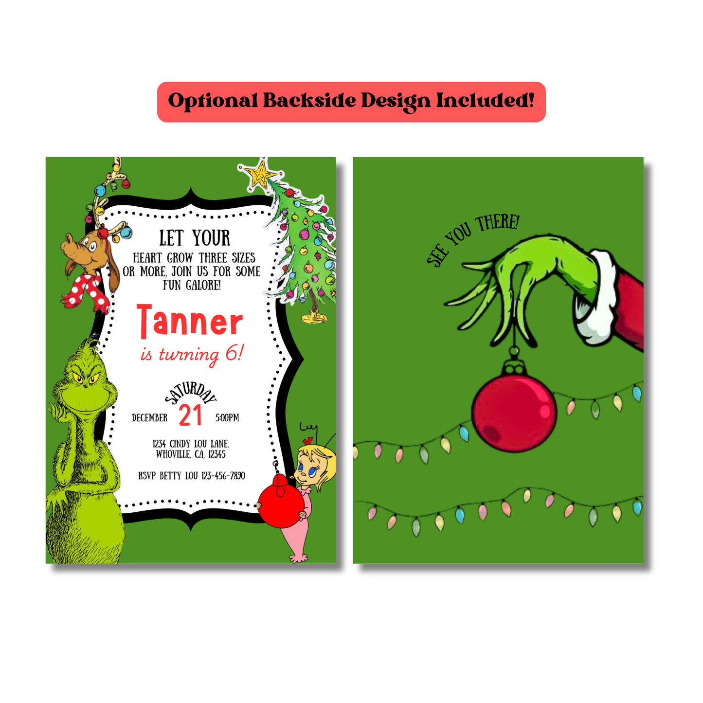 Grinchmas Whoville Invitation: Editable 5x7 Birthday Invite (Digital Download)