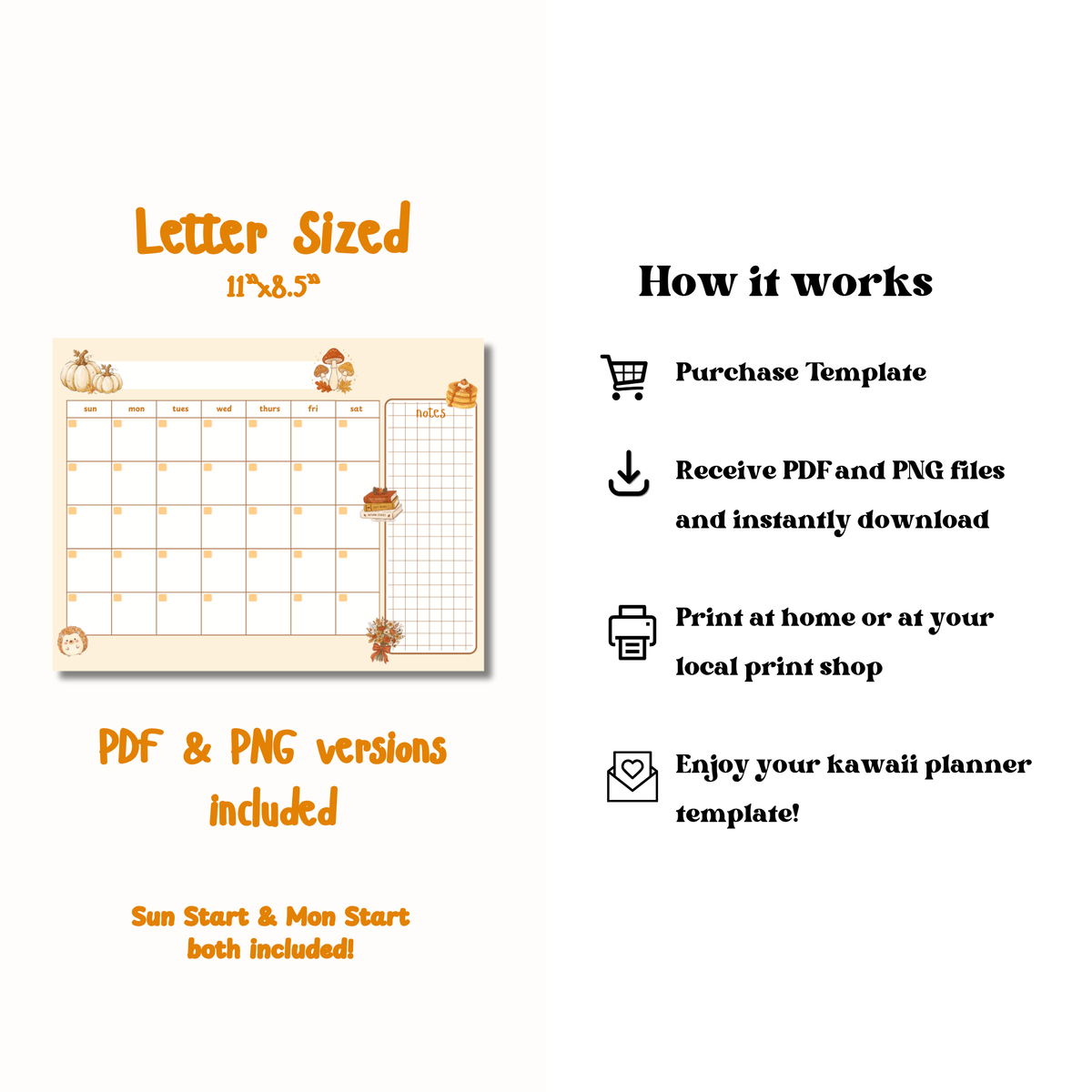 Pumpkin Season Monthly Planner | Printable | Instant Download