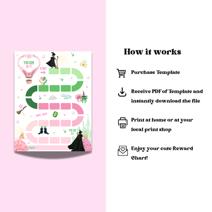 Pink & Green Wicked Reward Chart for Kids | Printable Potty Training & Behavior Chart