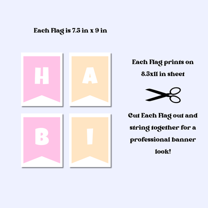 Pastel Ombre Birthday Bunting Banner | Instant Download | Printable