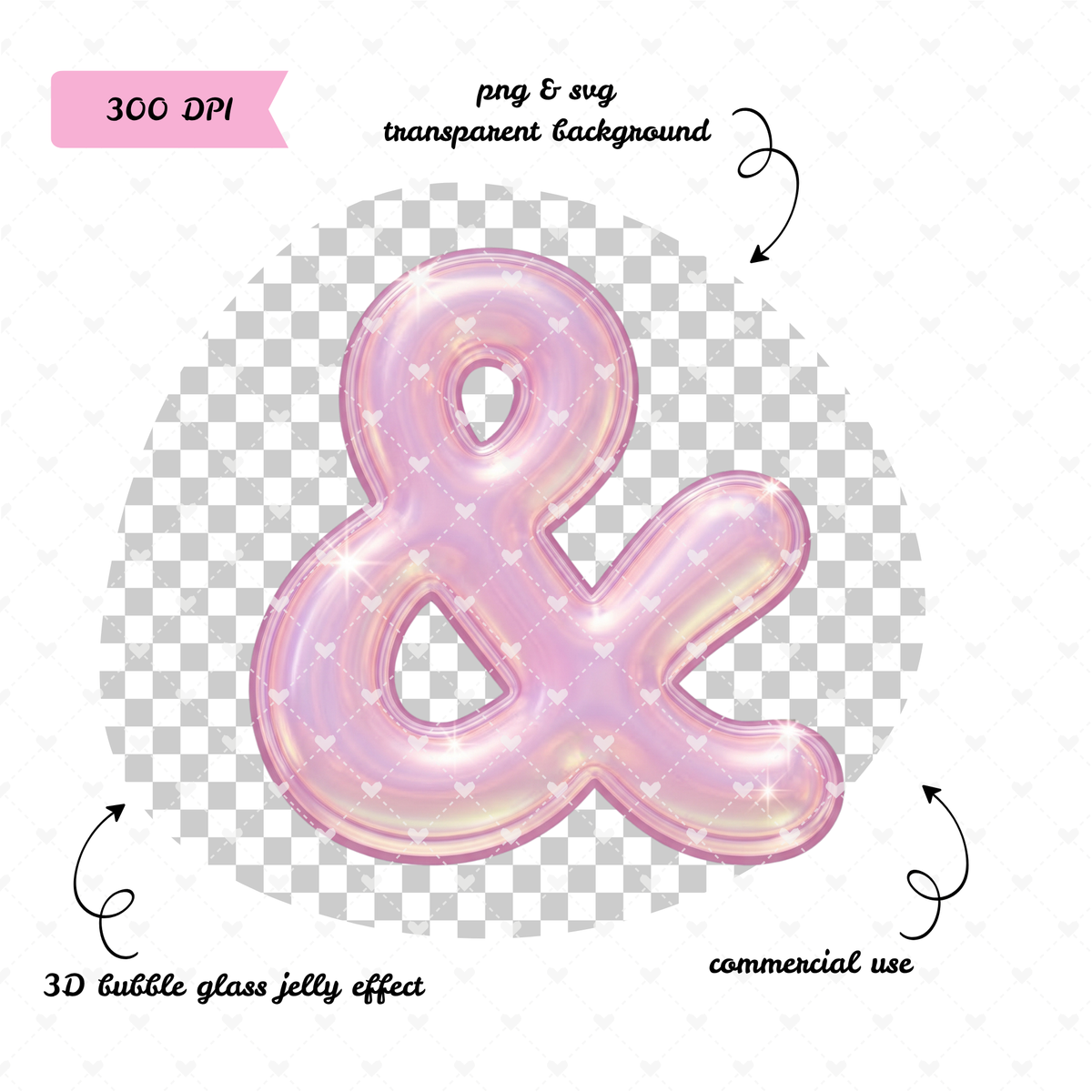 Jelly Glass Letters Clipart Bundle | 40 3D Bubble PNG + SVG Alphabet