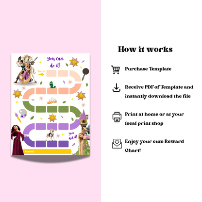 Princess Rapunzel Reward Chart Instant Download