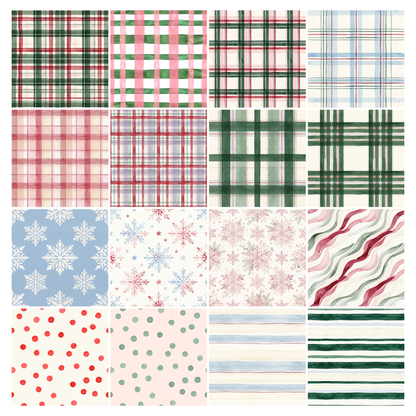 Whimsical Christmas Watercolor Paper — 51 Watercolor Christmas Digital Papers
