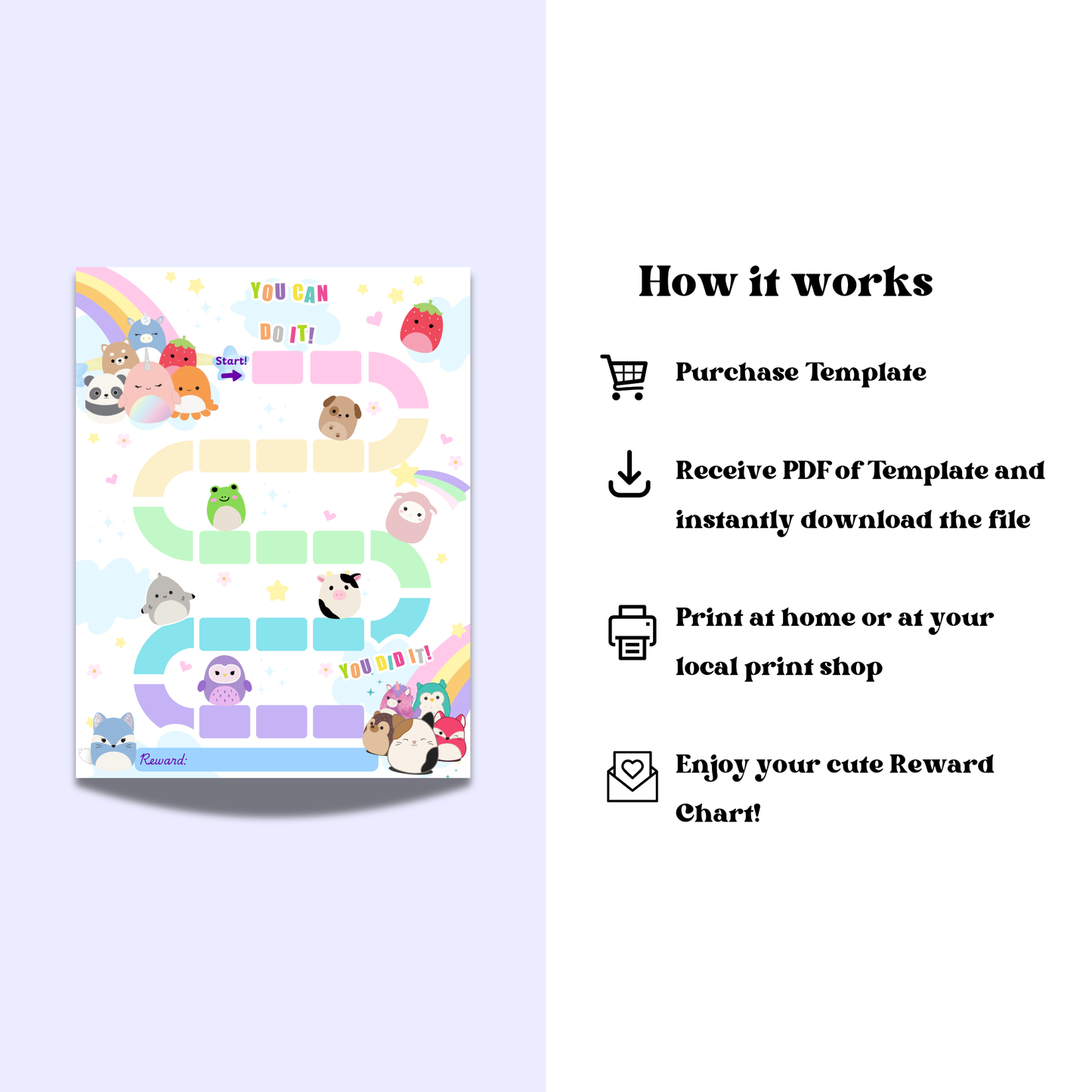 Squishmallow Reward Chart Instant Download