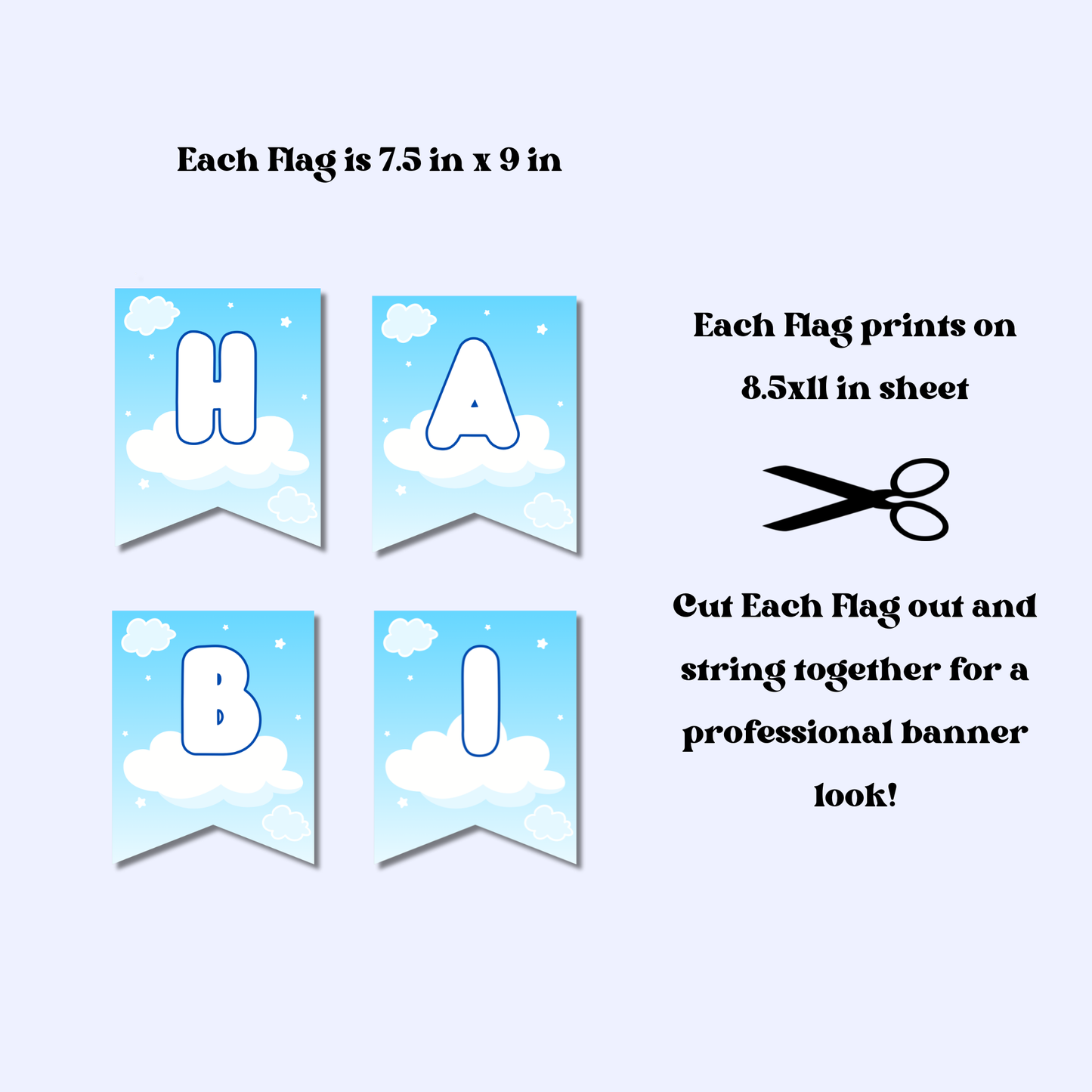 On Cloud 9 Bunting Banner | Instant Download | Printable