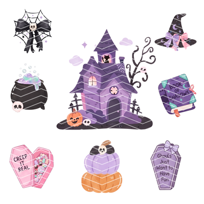 Cute Halloween Clipart Bundle | 46 Pastel Ghost, Kawaii Spooky PNG & SVG Digital Files