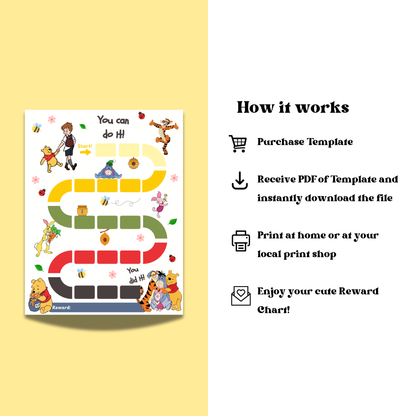 Pooh Bear Reward Chart Instant Download