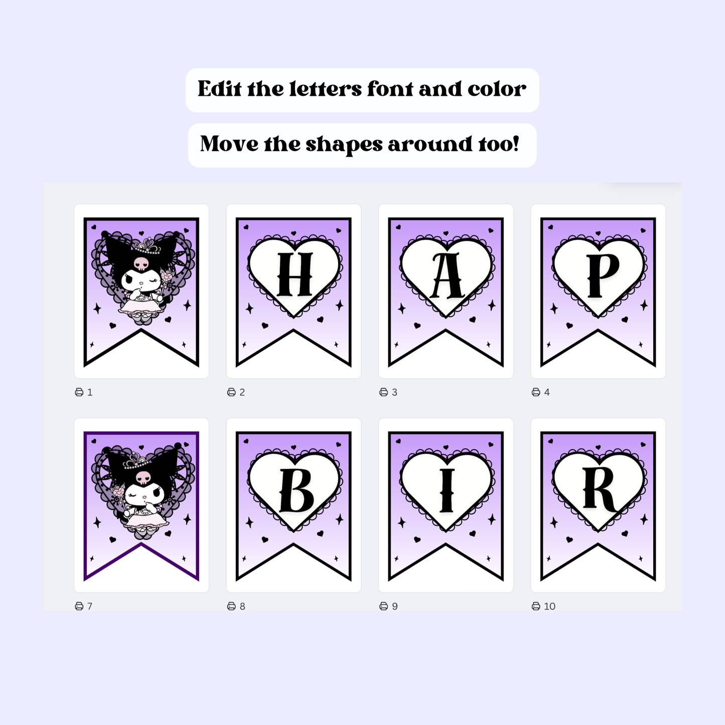 Kuromi Birthday Bunting Banner | Instant Download | Printable
