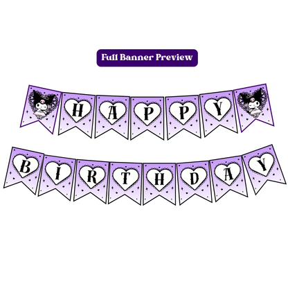 Kuromi Birthday Bunting Banner | Instant Download | Printable