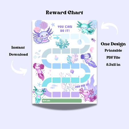 Axolotl Reward Chart Instant Download