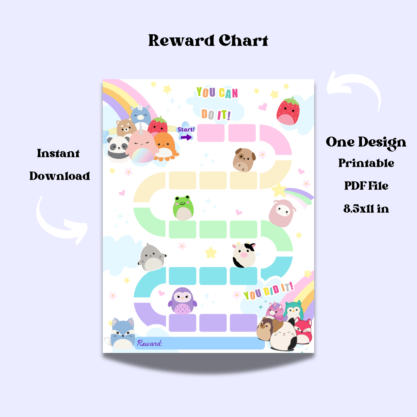 Squishmallow Reward Chart Instant Download