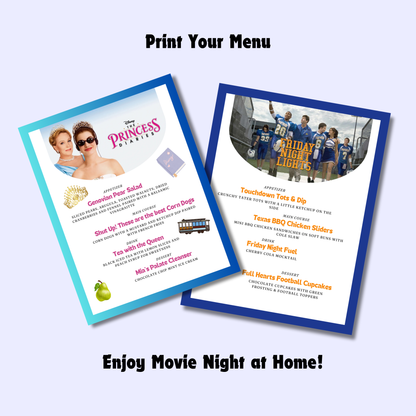 Back to School Movie Night Menus: 30+ Editable Family Dinner Ideas (Printable Canva Template)