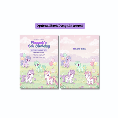 Horse Editable Birthday Invitation, Beautiful Horse Invitation, Cute Gallop on Over Invite, Instant Download 5x7 (Copy)