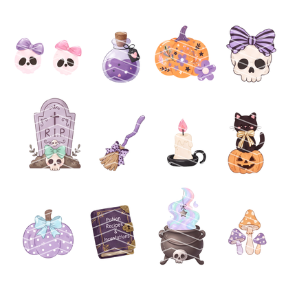 Cute Halloween Clipart Bundle | 46 Pastel Ghost, Kawaii Spooky PNG & SVG Digital Files