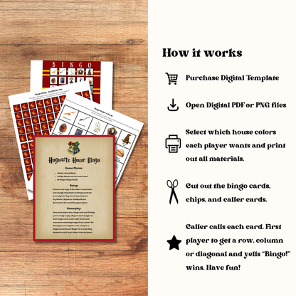 Wizard's Bingo, Potter Parody Party Game, Magical Wizarding World Tambola Activity