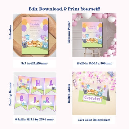 Eevee Birthday Party Bundle | Instant Download | Print at Home