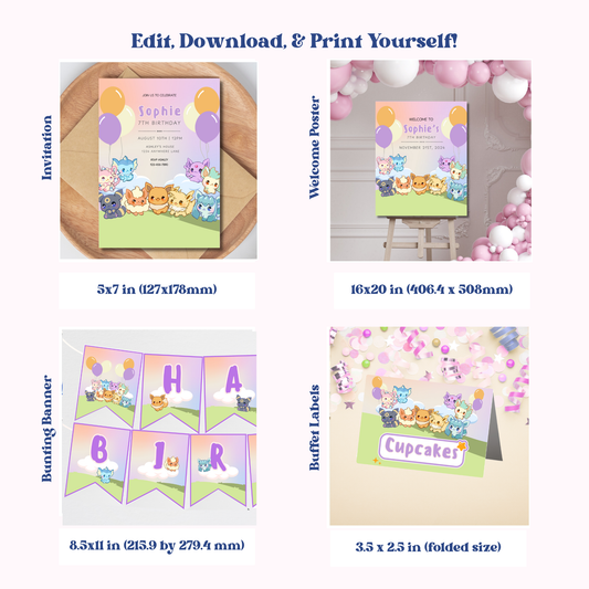 Eevee Birthday Party Bundle | Instant Download | Print at Home