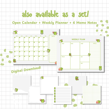 Cute Frog Monthly Planner | Printable | Instant Download