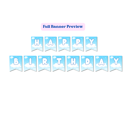 On Cloud 9 Bunting Banner | Instant Download | Printable