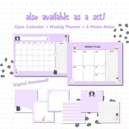 Kawaii Ghosts Weekly Digital Planner | Undated iPad & Printable Weekly Organizer