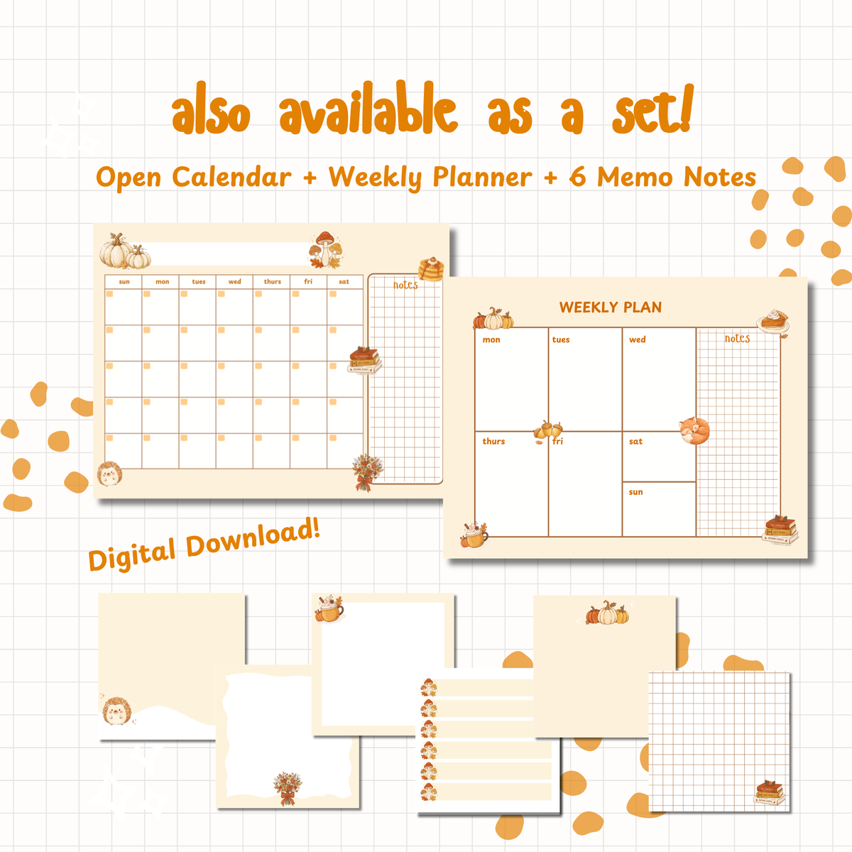 Pumpkin Season Monthly Planner | Printable | Instant Download