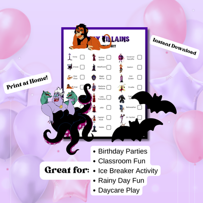 Disney Villains Scavenger Hunt Game (Digital Download)