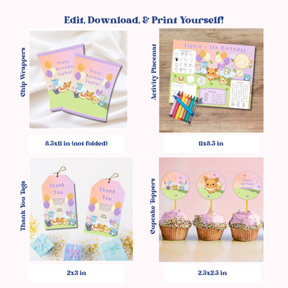 Eevee Birthday Party Bundle | Instant Download | Print at Home