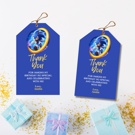 Sonic Thank You Tags: Gamer Favor Tags 2x3 (Instant Download)