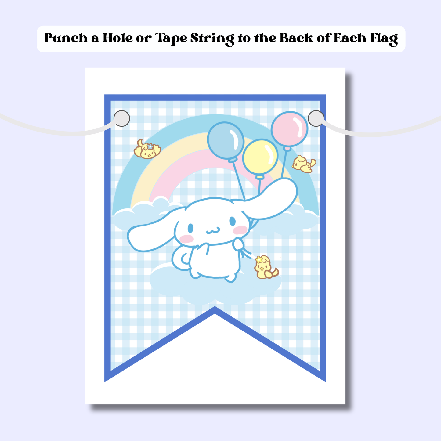 Cinnamoroll Birthday Bunting Banner | Instant Download | Printable