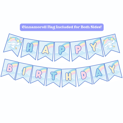 Cinnamoroll Birthday Bunting Banner | Instant Download | Printable