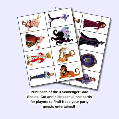 Disney Villains Scavenger Hunt Game (Digital Download)