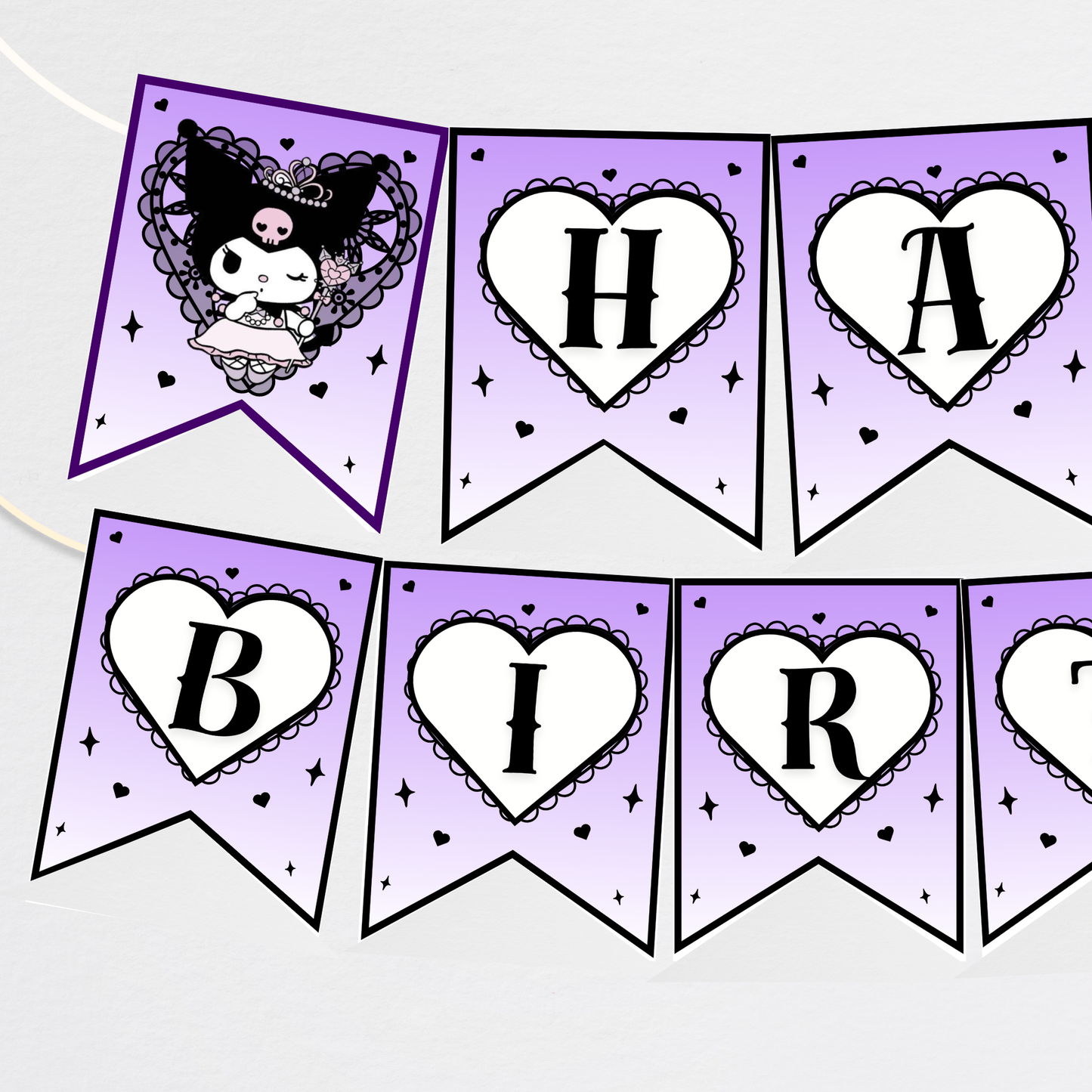 Kuromi Birthday Bunting Banner | Instant Download | Printable