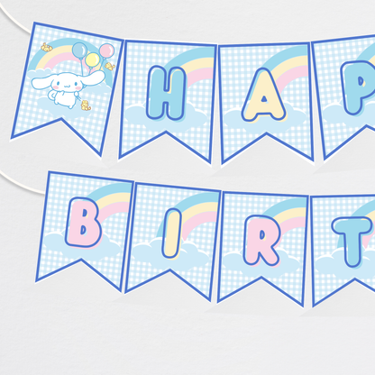 Cinnamoroll Birthday Bunting Banner | Instant Download | Printable