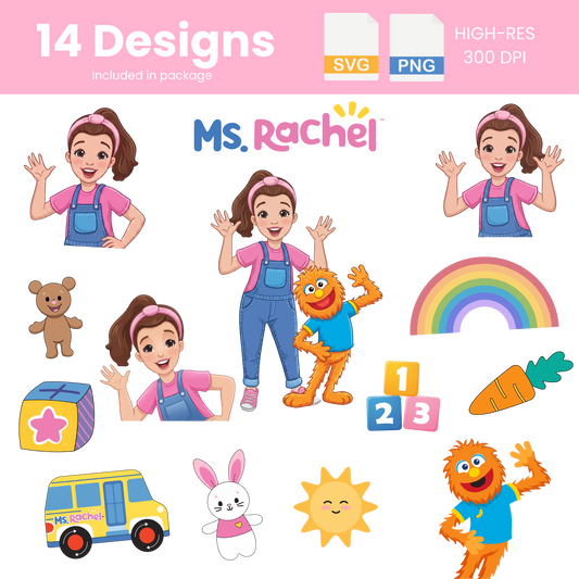 Ms Rachel Birthday Party PNG Clipart, Party Decor, Kids party Printable, Cake Toppers & DIY Decorations Girls Decor