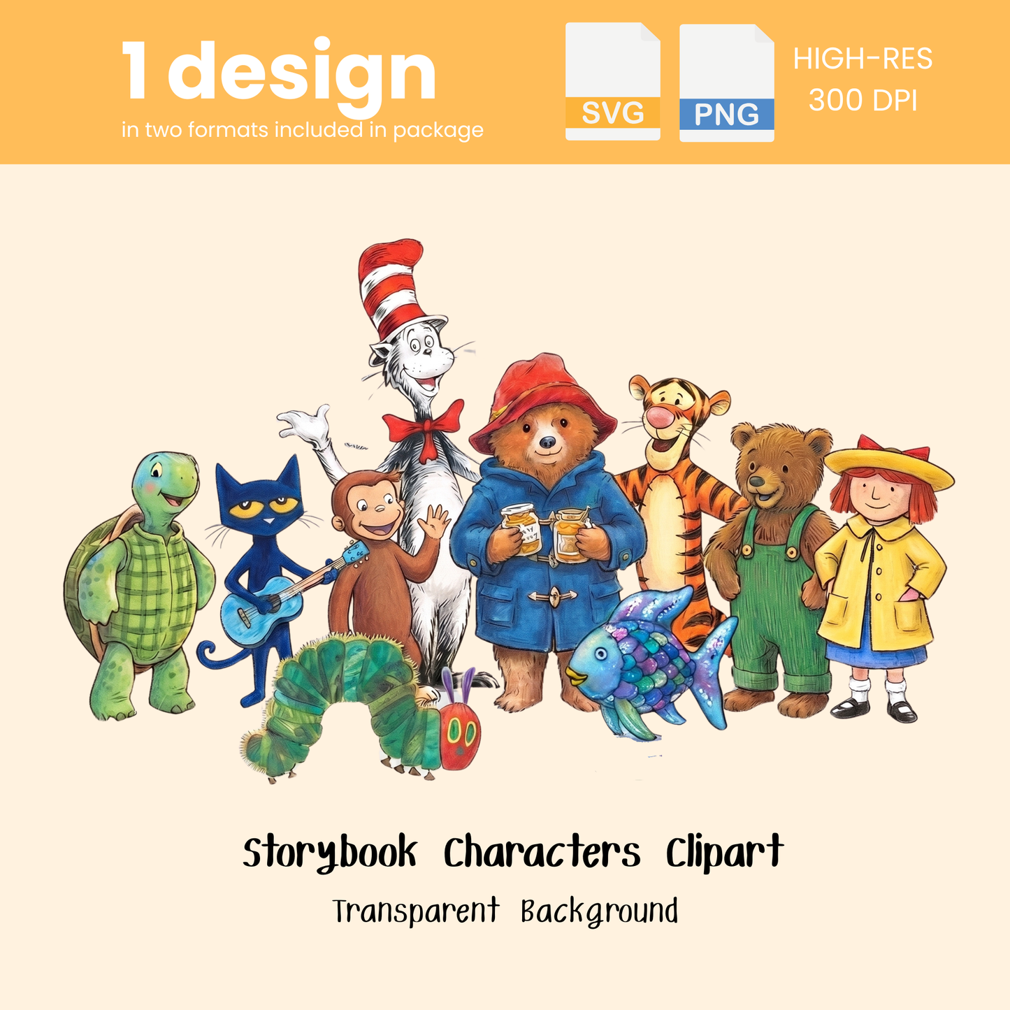 Storybook Characters Friends Clipart Bundle | PNG & SVG Digital Download for DIY Crafts