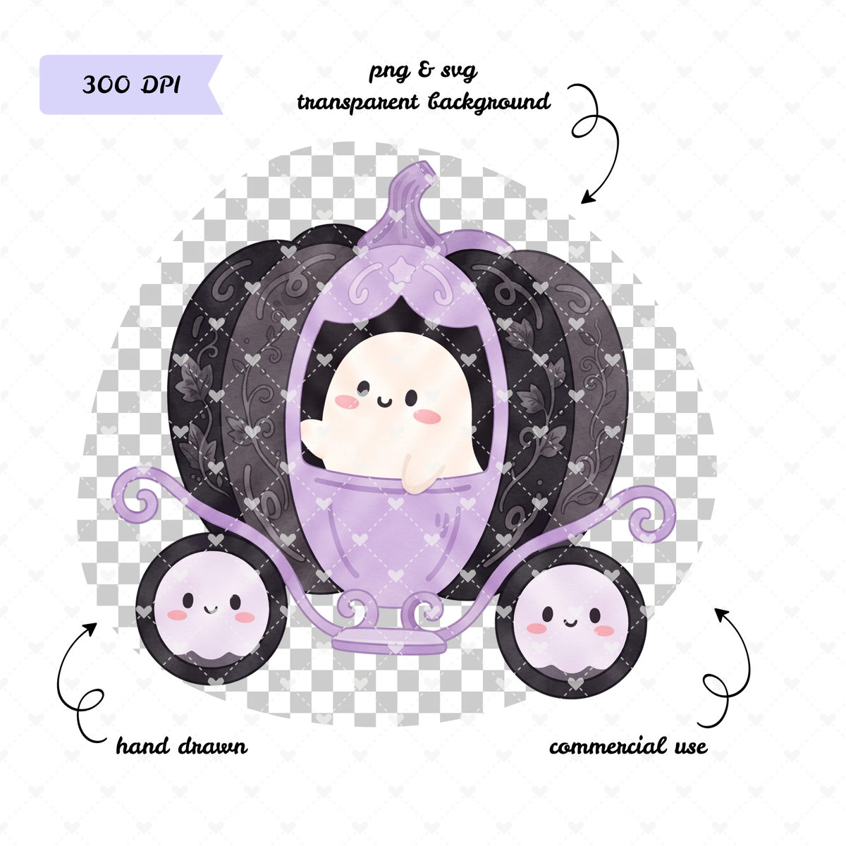 Cute Halloween Clipart Bundle | 46 Pastel Ghost, Kawaii Spooky PNG & SVG Digital Files