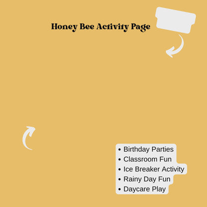 Bee Editable Activity Placemat, Birthday Activity Page Template Black & White