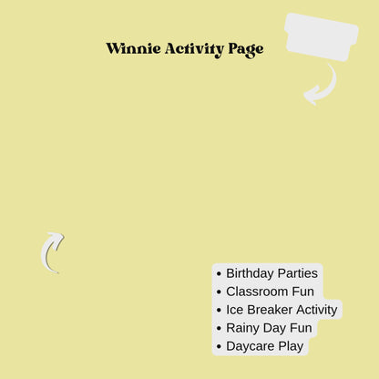 Pooh Bear Editable Activity Placemat, Birthday Activity Page Template
